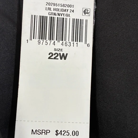 Ralph Lauren Plaid Double Breasted Satin Wool Tuxedo Blazer Green/Navy/Black 22W - Picture 8 of 14